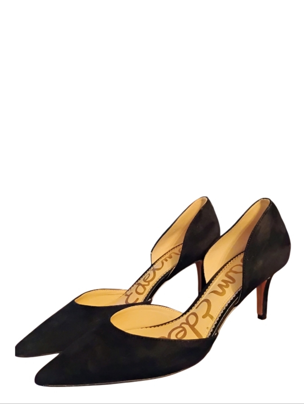 Sam Edelman Jaina,Black Suede Pointed D'Orsay Pumps